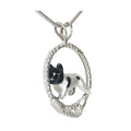French Bulldog in Sterling Silver Leash Pendant Custom Enamel