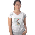 German Shepherd Puppy Happy Howlidays Text - Women's V-Neck T-Shirt