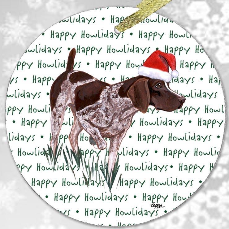 German Shorthaired Pointer "Happy Howlidays" Ornament