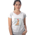 Golden Retriever Happy Howlidays Text - Women's V-Neck T-Shirt