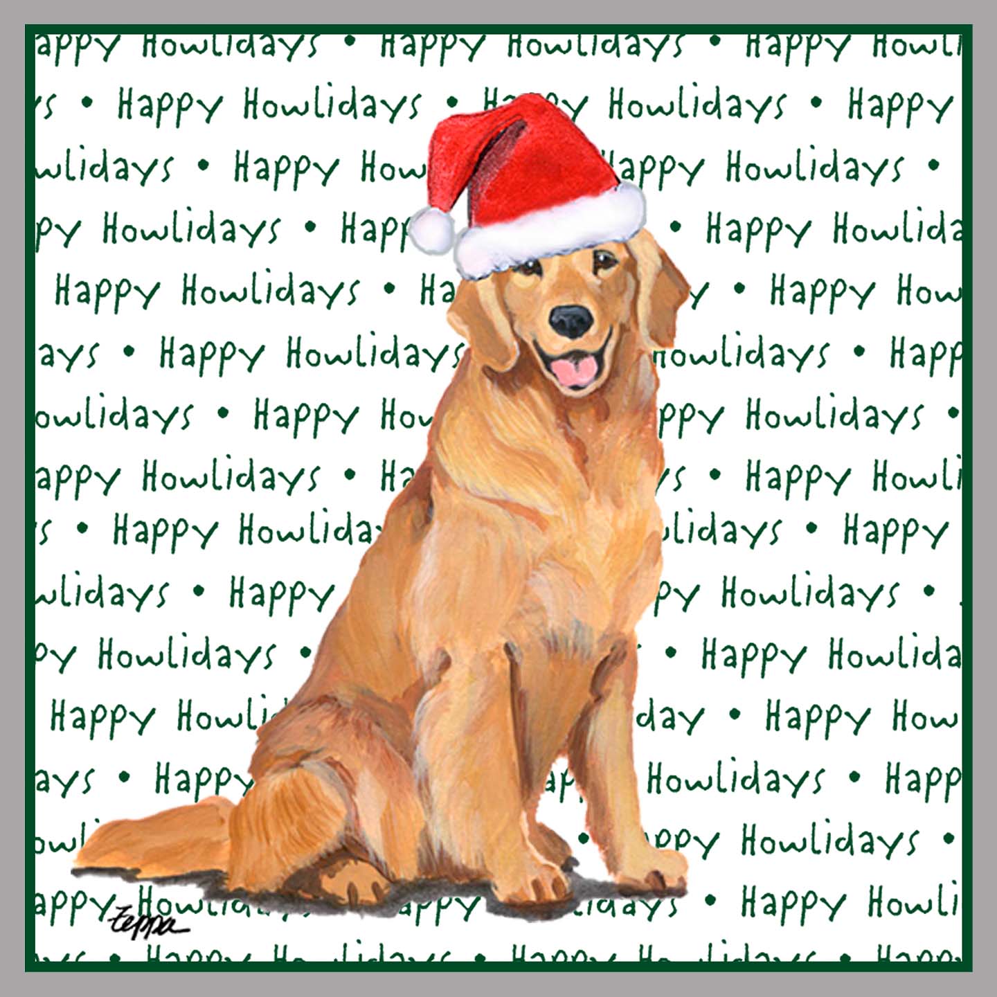 Golden Retriever Happy Howlidays Text Adult Unisex Crewneck