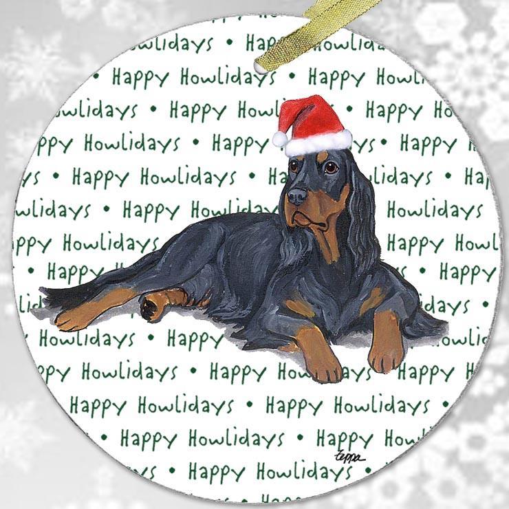 Gordon Setter "Happy Howlidays" Ornament