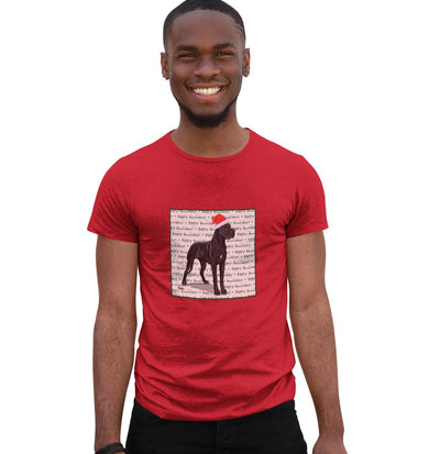 Great Dane Happy Howlidays Text - Adult Unisex T-Shirt