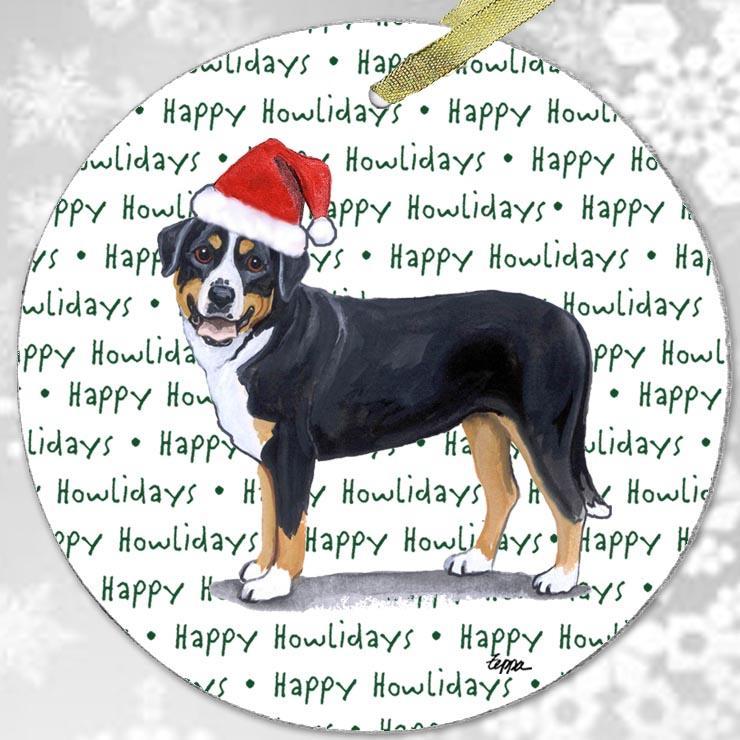 Greater Swiss Mountain Dog "Happy Howlidays" Ornament