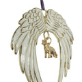German Shepherd Gold Plated Holiday Angel Wing Ornament
