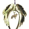German Shepherd Gold Plated Holiday Angel Wing Ornament