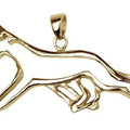 German Shepherd Dog 14K Gold Cut Out Pendant