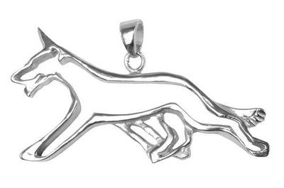 German Shepherd Dog Sterling Silver Cut Out Pendants
