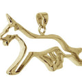 German Shepherd Dog 14K Gold Cut Out Pendant