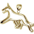 German Shepherd Dog 14K Gold Cut Out Pendant