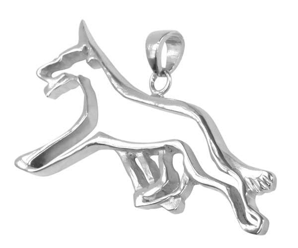 German Shepherd Dog Sterling Silver Cut Out Pendants