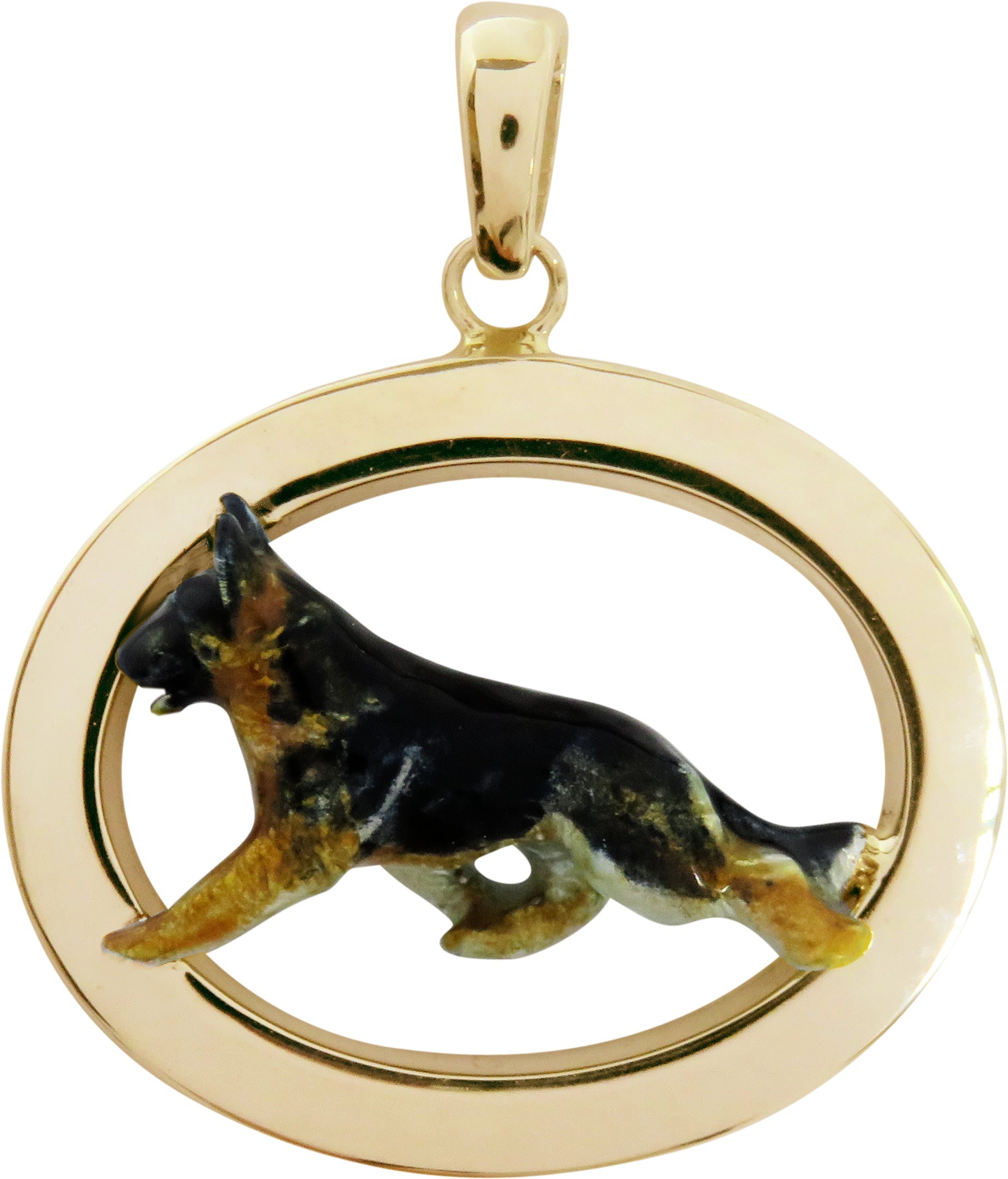 German shepherd outlet gold pendant