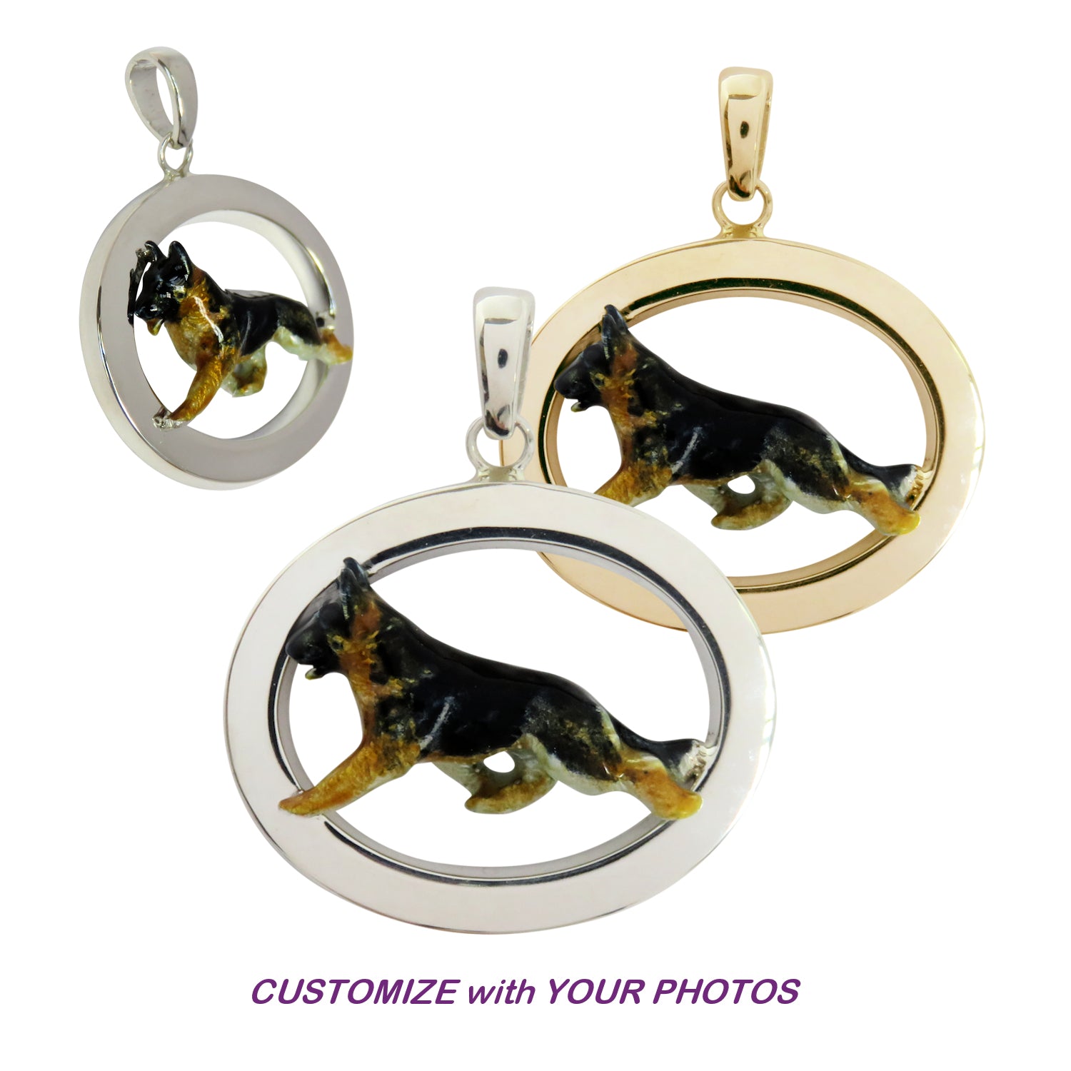Detailed German Shepherd Dog Shaped Charm Necklace | MADE IN USA – DOTOLY