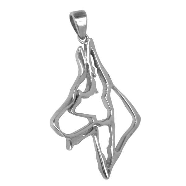 German Shepherd Dog Sterling Silver Cut Out Pendants