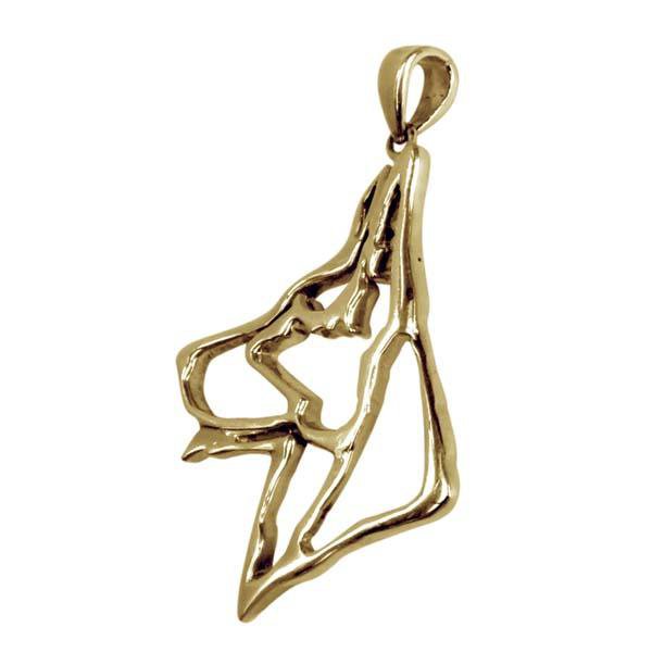 German Shepherd Dog 14K Gold Cut Out Pendant