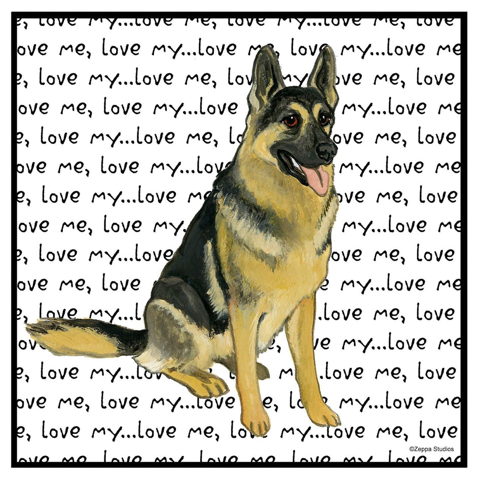 German Shepherd Dog Love Text - Women's V-Neck T-Shirt