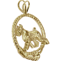Giant Schnauzer Solid 14K Gold  Leash Pendant