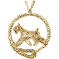 Giant Schnauzer Solid 14K Gold  Leash Pendant