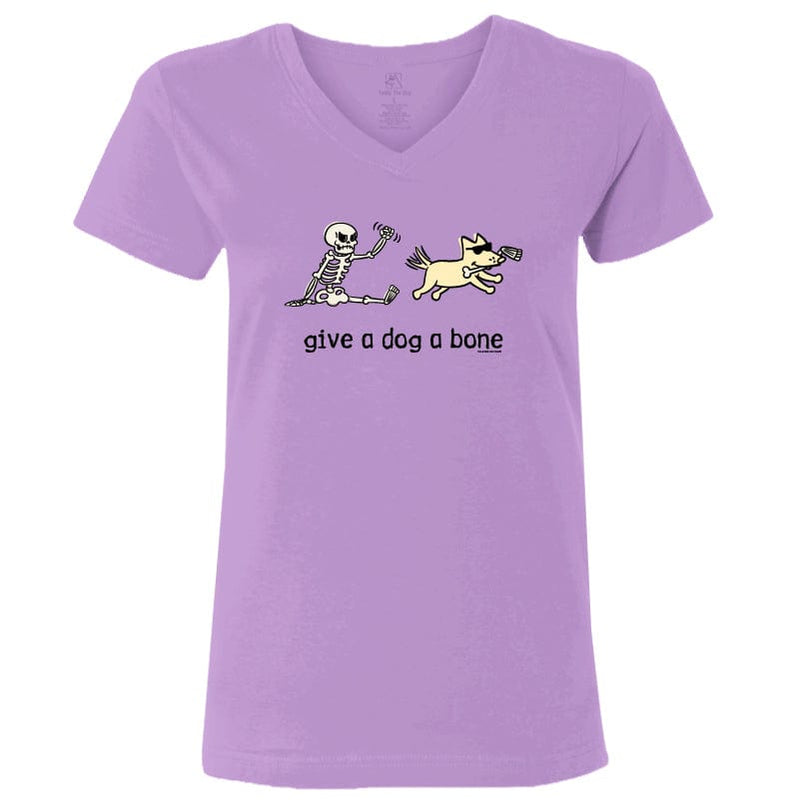 Give a Dog a Bone - Ladies T-Shirt V-Neck