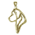 Golden Retriever 14K Gold Cut Out Pendant