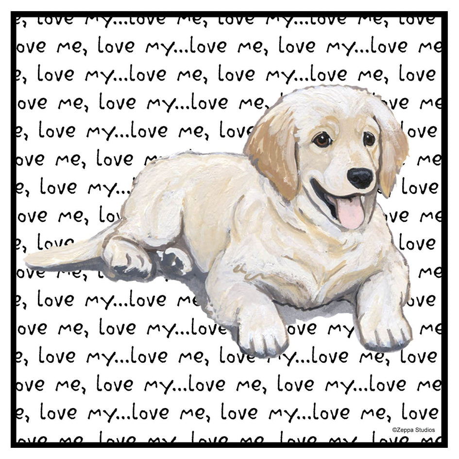 Golden Retreiver Puppy Love Text - Women's V-Neck T-Shirt