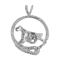 Gordon Setter in Solid Sterling Silver Leash Pendant