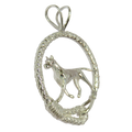 Great Dane in Solid Sterling Silver Leash Pendant
