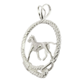 Great Dane in Solid Sterling Silver Leash Pendant