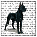Great Dane (Cropped Ears) Love Text - Women's V-Neck T-Shirt