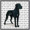 Great Dane (Natural Ears) Love Text - Adult Unisex Crewneck Sweatshirt