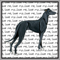 Black Greyhound Love Text - Women's V-Neck T-Shirt