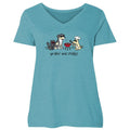 Grillin' And Chillin' - Ladies Curvy V-Neck Tee