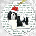 Havanese, Black and White "Happy Howlidays" Ornament