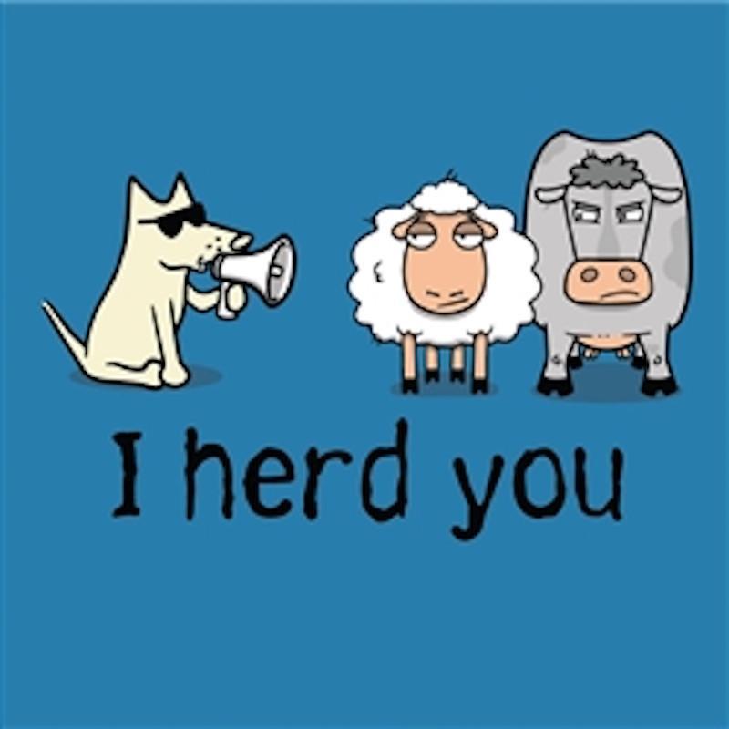 I Herd You - Ladies T-Shirt V-Neck - Teddy the Dog T-Shirts and Gifts