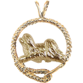 Solid 14K Gold Havanese Leash Pendant
