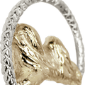 Solid 14K Gold Havanese in Sterling Silver Leash Pendant