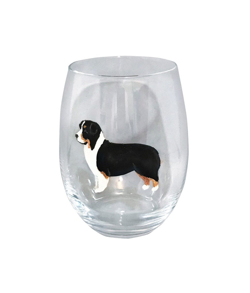 Herding Group - Hand-Painted Stemless Wine Glass