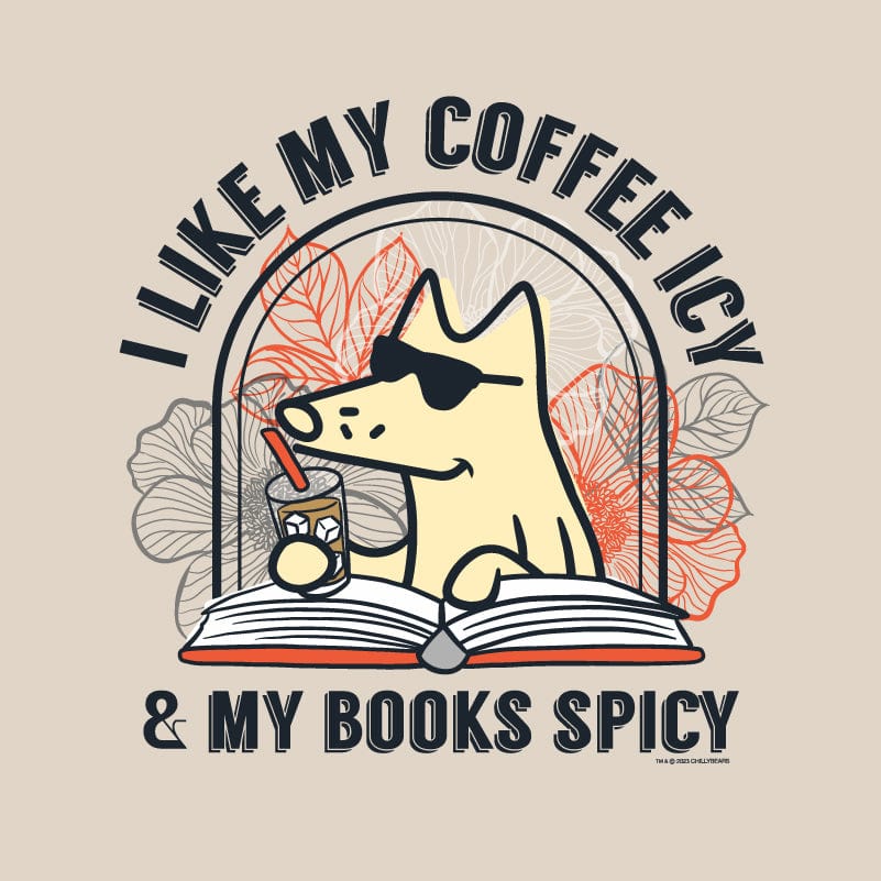 I Like My Coffee Icy And My Books Spicy  - Ladies Curvy V-Neck Tee