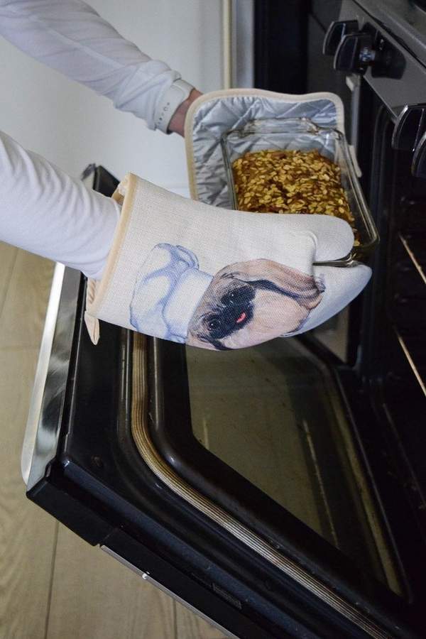 Siberian Husky Oven Mitts and Pot Holder Set: Kitchen Gloves for Cooki