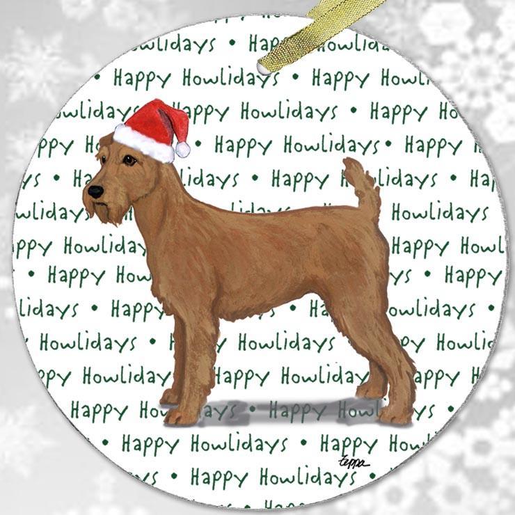 Irish Terrier "Happy Howlidays" Ornament