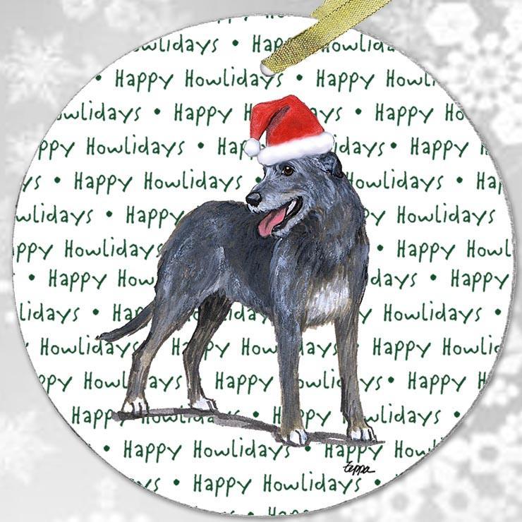 Irish Wolfhound "Happy Howlidays" Ornament