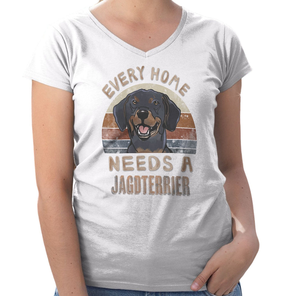 Every Home Needs a Jagdterrier - Women's V-Neck T-Shirt