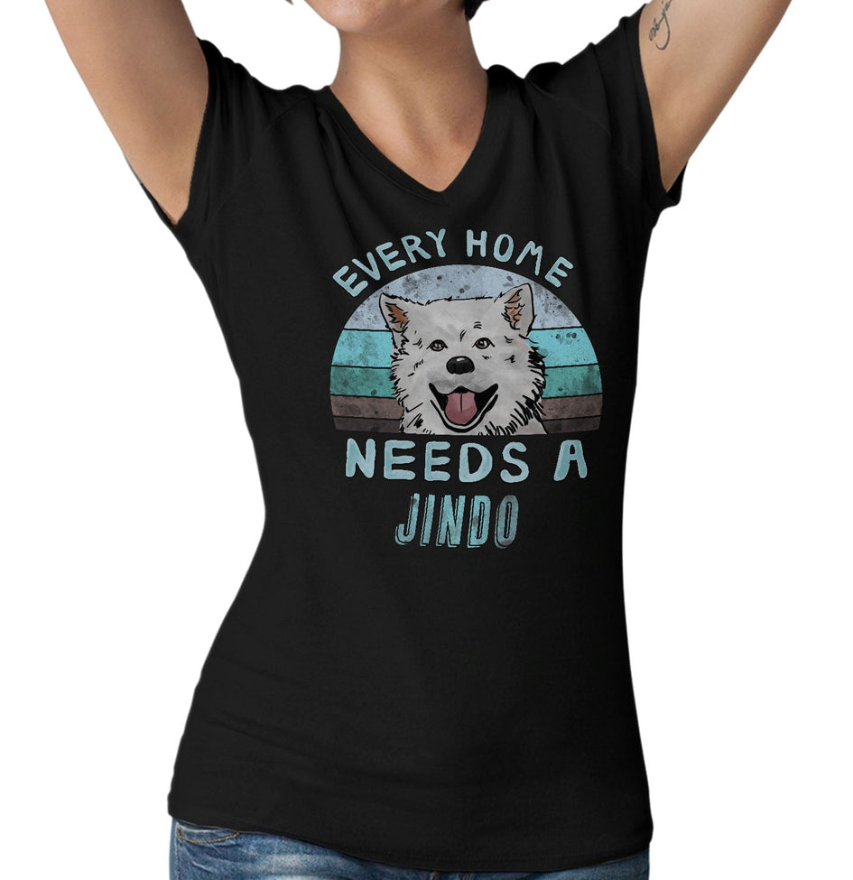 Every Home Needs a Jindo - Women's V-Neck T-Shirt