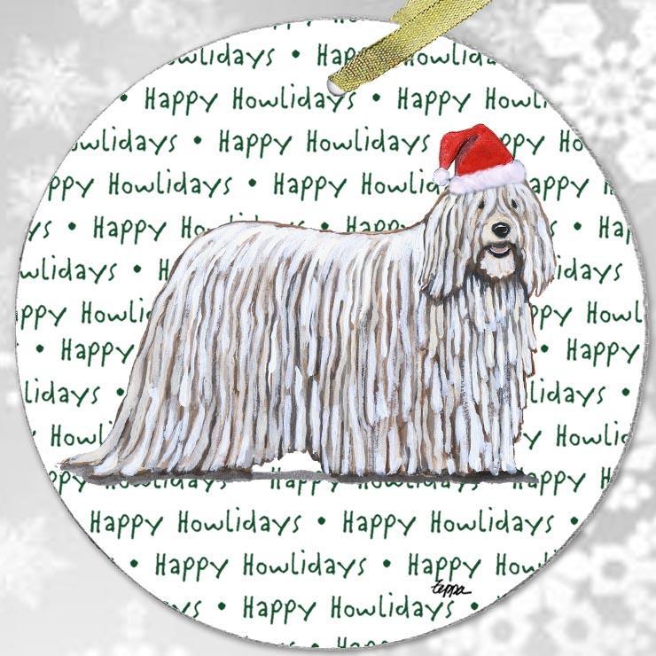 Komondor "Happy Howlidays" Ornament