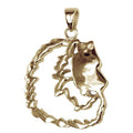 Keeshond 14K Gold Cut Out Pendant
