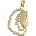 Keeshond 14K Gold Cut Out Pendant