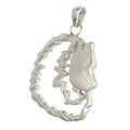 Keeshond Sterling Silver Cut Out Pendants