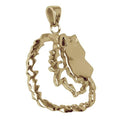 Keeshond 14K Gold Cut Out Pendant