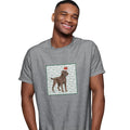 Chocolate Labrador Retriever Happy Howlidays Text - Adult Unisex T-Shirt