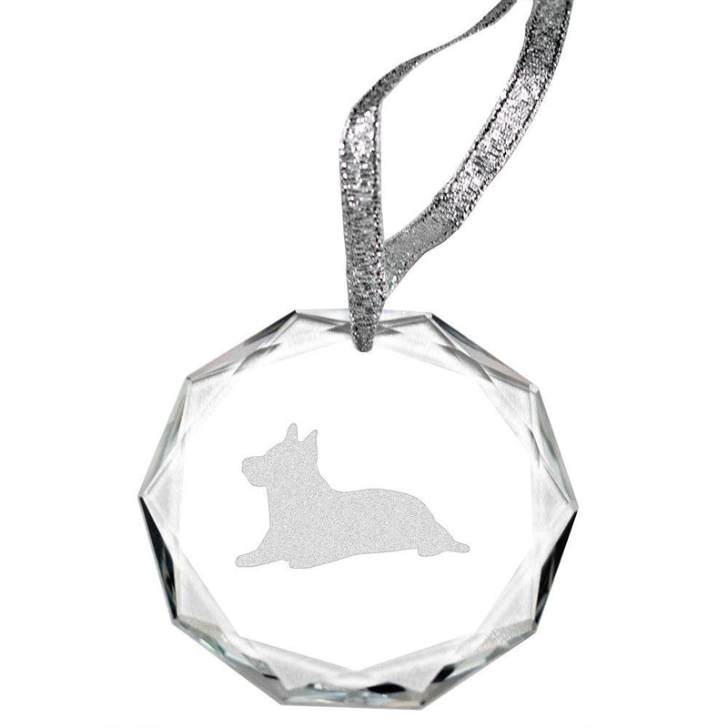 Australian Terrier Laser Engraved Round Facet Crystal Ornament